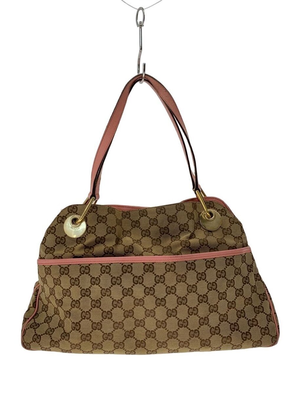 Gucci Handbag Eclipse Black GG Canvas Brown All over